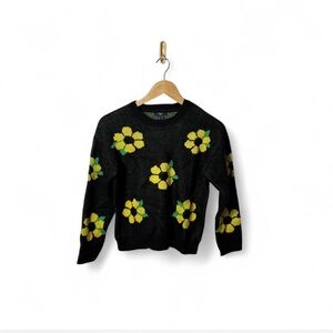 Forever 21 Kids Girls Black and yellow Floral Sweatshirt | Size 11/12